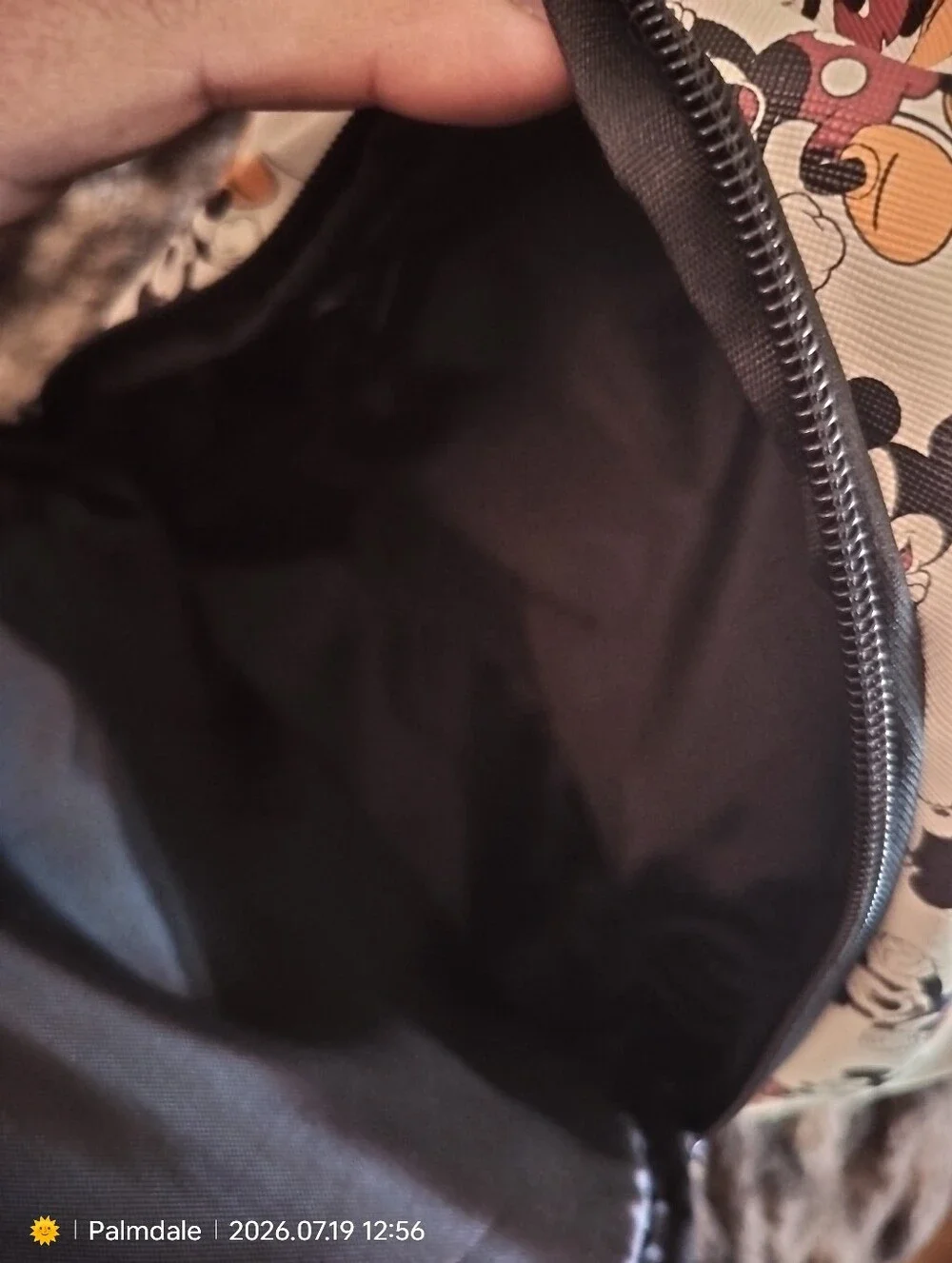 Disney Kids Backpack in White, Black & Yellow Mickey Print